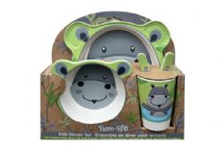 HIPPOPOTAME - ENSEMBLE DE PLAT EN BAMBOU ENFANT 5 PIÈCES